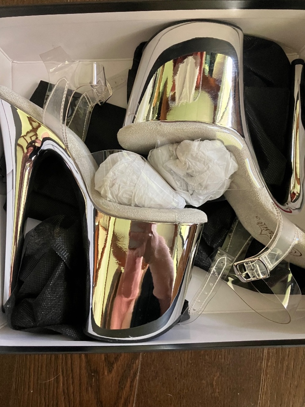 CHROME PLEASER  Flamingo-808 8" SIZE 7 NWT Dance Heels - Picture 2 of 7